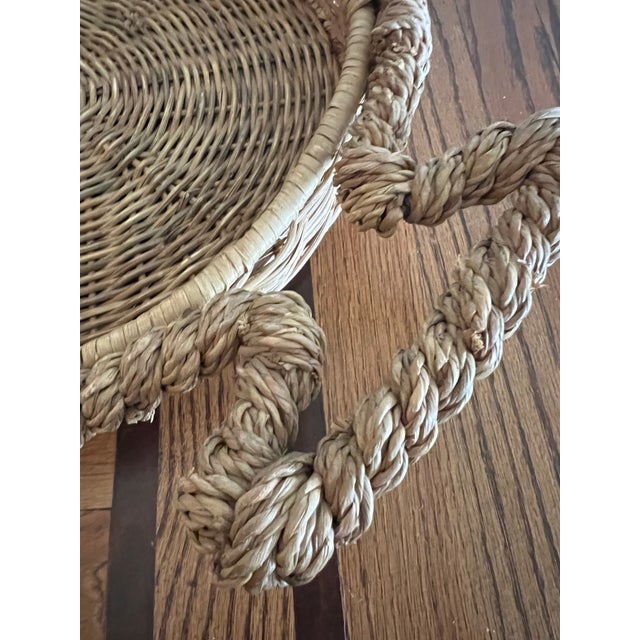 Vintage Woven Wicker Rattan Fish-Shaped Decorative Basket Tray For Sale - Image 9 of 14