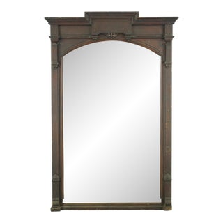 Early 20th Century Victorian Wood Pier Overmantel Mirror 86.75 X 57.375 In. For Sale