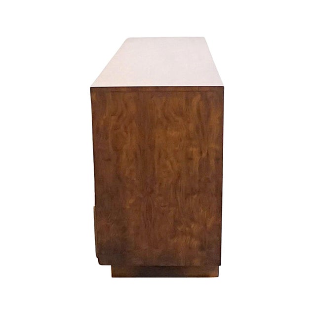 Dixie Furniture Solid Walnut Campaign Style 70" Triple Door Dresser 545-235 For Sale - Image 15 of 18