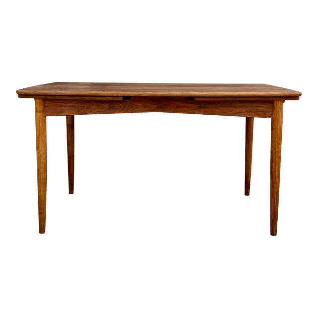 1960s Danish Modern Teak Extendable Dining Table For Sale