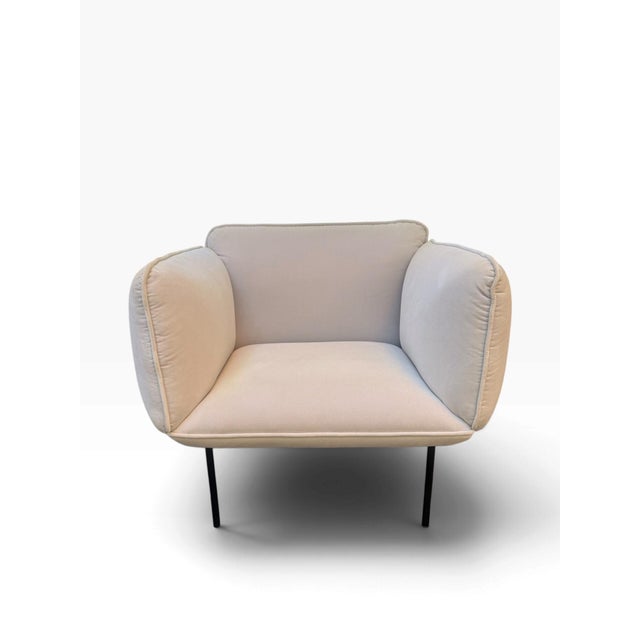 Woud Nakki 1-Seater Lounge Chair by Mika Tolvanen in Cream Velvet For Sale - Image 9 of 18