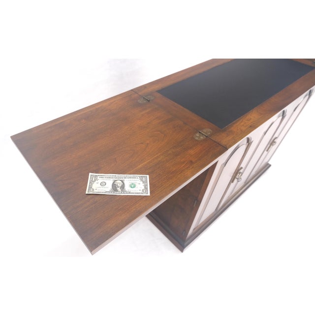 Wood Solid Cherry Raised Panel Doors Liquor Bar Serving Flip Top Cabinet MINT For Sale - Image 7 of 18