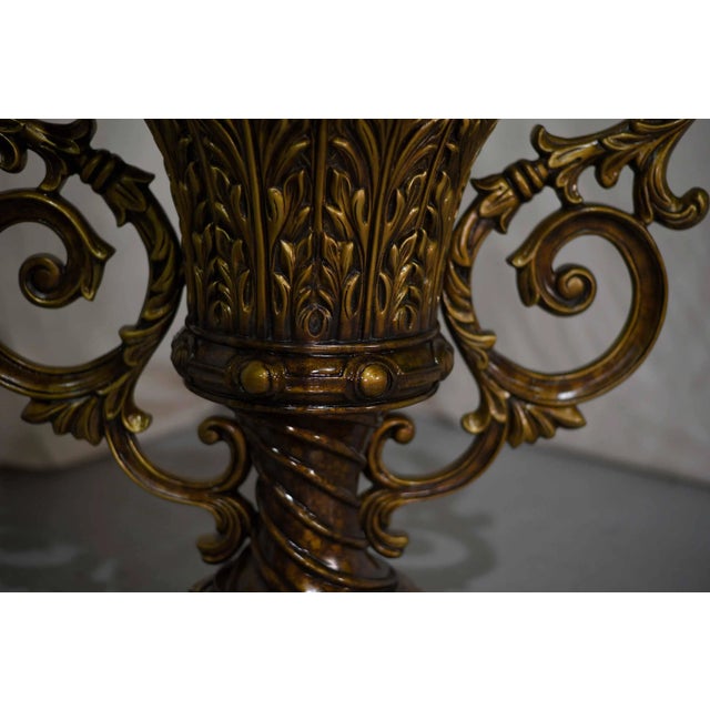 Vintage Contemporary Classical Urn Amphora Decorative Bronze Effect Planters - a Pair For Sale - Image 10 of 13