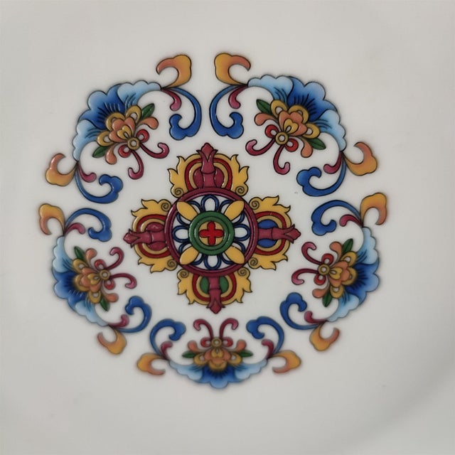 Ceramic Chinese Ceramic Plate,Qianlong Marked Famille Rose Porcelain Plate Hand Painted Eight Treasures Pattern For Sale - Image 7 of 10