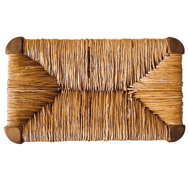 Mid-Century Modern Ottoman in Teak and Rattan, 1960s For Sale - Image 4 of 5