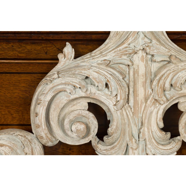 Italian Rococo Style 19th Century Painted Fragment with Carved Acanthus Leaves For Sale - Image 11 of 12
