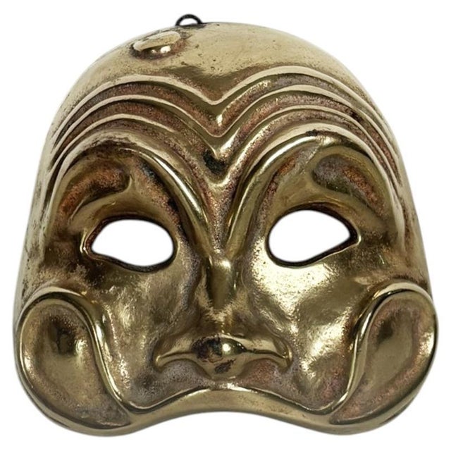 Brass Mask Sculpture, France, 1960 For Sale - Image 9 of 9