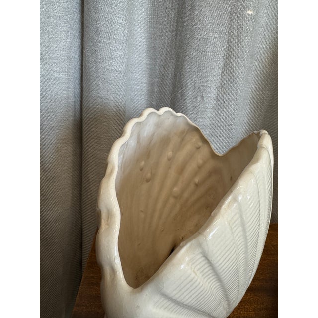 Boho Chic Shell Shaped Vase For Sale - Image 3 of 6