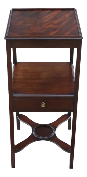 19th Century Georgian Mahogany Washstand Bedside Table