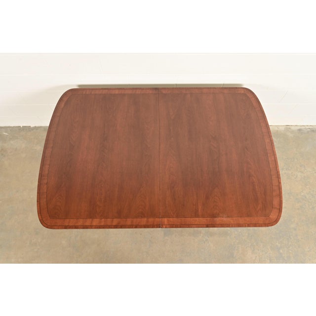 Henredon Georgian Banded Mahogany Double Pedestal Extension Dining Table, Newly Refinished For Sale - Image 11 of 16