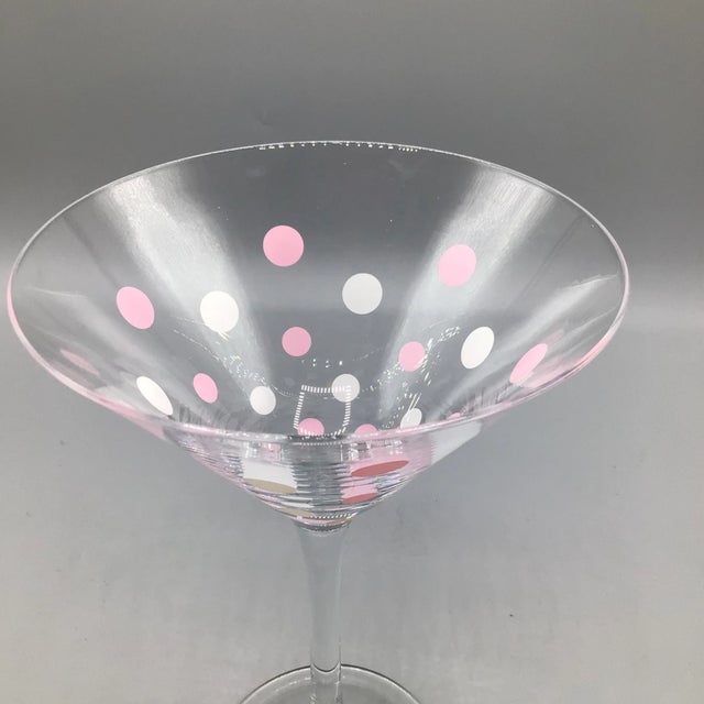 Pink and White Polka Dot Martini Glasses With Mod Cocktail Book - Set of 9 For Sale - Image 10 of 12