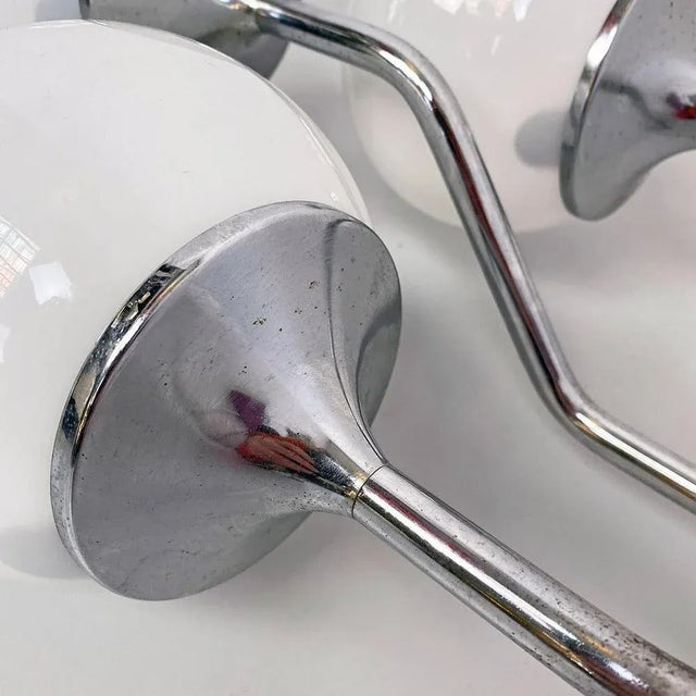 Metal Mid-Century Modern Italian Chromed Steel and Glossy Glass Wall Lamp, 1970s For Sale - Image 7 of 12