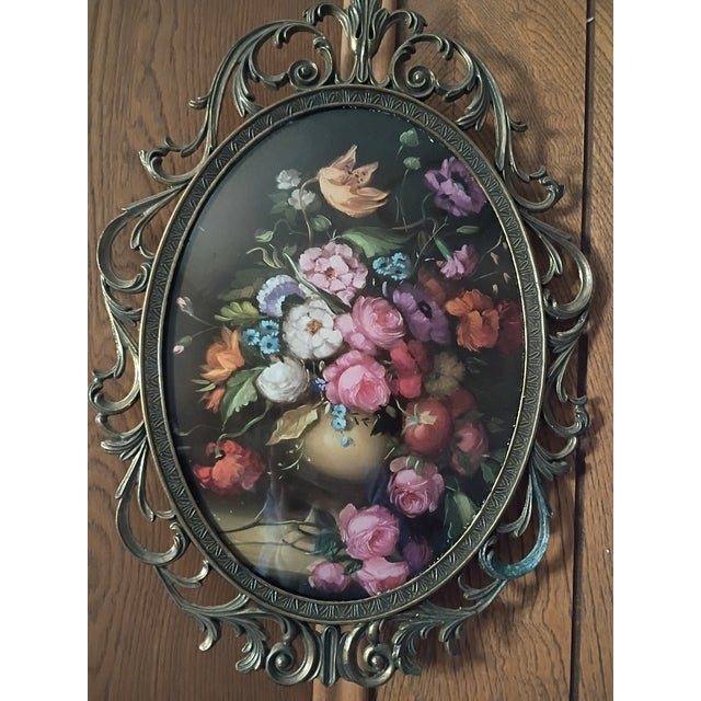 Mid 20th Century Mid 20th Century Bubble Glass Brass Frames For Sale - Image 5 of 6