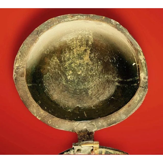 Early 18th Century French Brass Plague Pan With Forged Iron Handle For Sale - Image 10 of 12