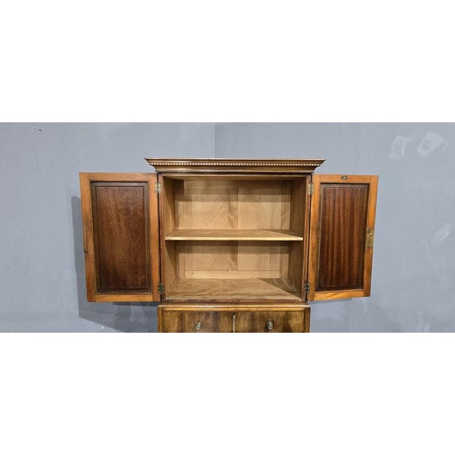 Small Mahogany Linen Press, 1900s For Sale - Image 14 of 18
