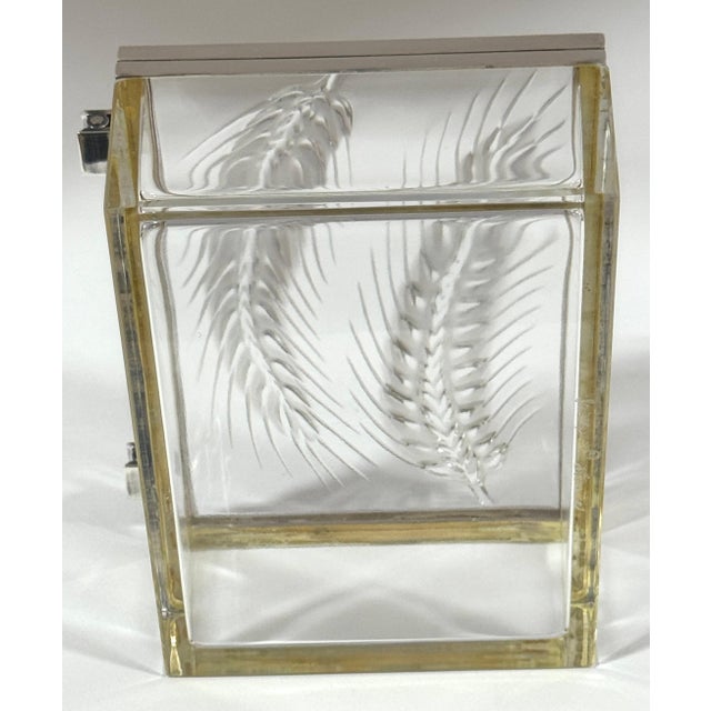 Lalique "Épis" Crystal and Silver-Plated Table Box, France, Circa 1980s For Sale In West Palm - Image 6 of 14