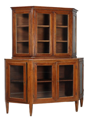 Italian Cupboard in Walnut and Glass