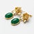 Modern Lotus Green Onyx Drop Earrings For Sale - Image 3 of 8