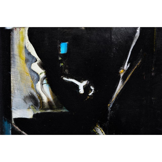 1980s Abstract Expressionist Composition on Black by Ross H. Pollette For Sale - Image 5 of 7