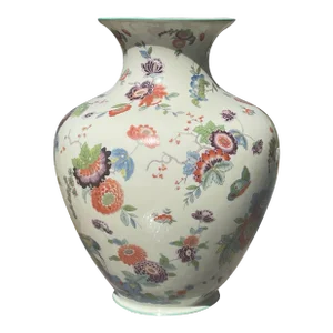 Large 1940s Chinoiserie Style Mouson Vase Marked Germany u.s. Zone