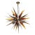 Modernist Mixed Hand-Blown Murano Glass Spike Form Sputnik Chandelier W/ Brass For Sale