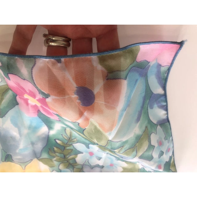 1980s Floral Sheer Cloth Napkins - Set of 9 For Sale - Image 4 of 5