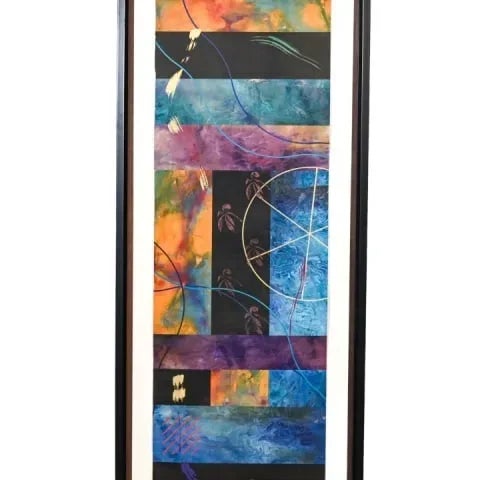 Abstract Scott Sandell Signed Abstract Mixed Media Painting For Sale - Image 3 of 4