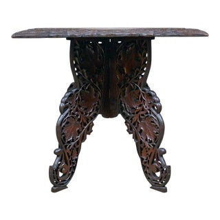 1900s Carved Teak Anglo-Indian Campaign Table For Sale