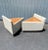 Postmodern Geometric Triangle Upholstered Wood End Tables/ Ottomans - a Pair For Sale - Image 10 of 11