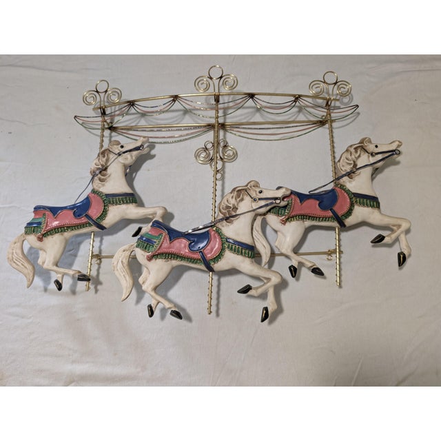 C Jere Carousel Horses Metal Style Wall Sculpture For Sale - Image 10 of 15