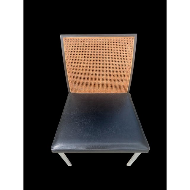 Black Vintage Paul McCobb Planner for Lane Furniture Wicker Caned Chrome Chairs- A Pair For Sale - Image 8 of 18