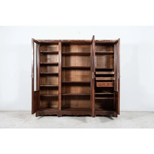 19th Century French Walnut Armoire or Bookcase For Sale - Image 4 of 17