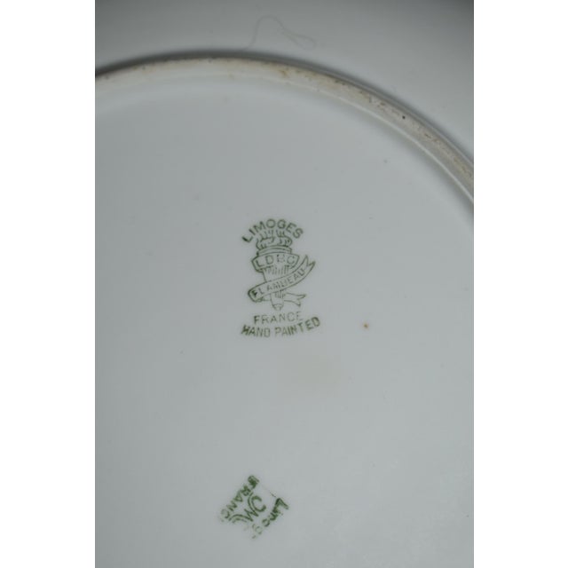 Antique Limoges Porcelain Cabinet Plate Pink Chrysanthemum Wreath For Sale - Image 15 of 15