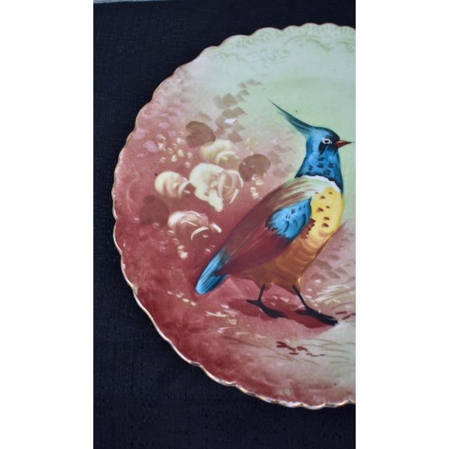 Antique Limoges France Hand Painted Game Bird Plate Guerin Porcelain Gold For Sale - Image 9 of 14
