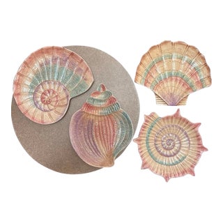 Vintage Set of 4 Fitz and Floyd Caribbean Collection Appetizer or Salad Plates For Sale