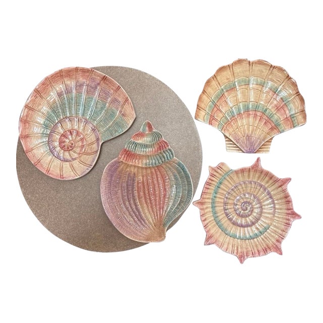 Vintage Set of 4 Fitz and Floyd Caribbean Collection Appetizer or Salad Plates For Sale