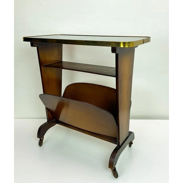 Vintage Side Table or Magazine Rack on Wheels, 1950s For Sale - Image 10 of 11