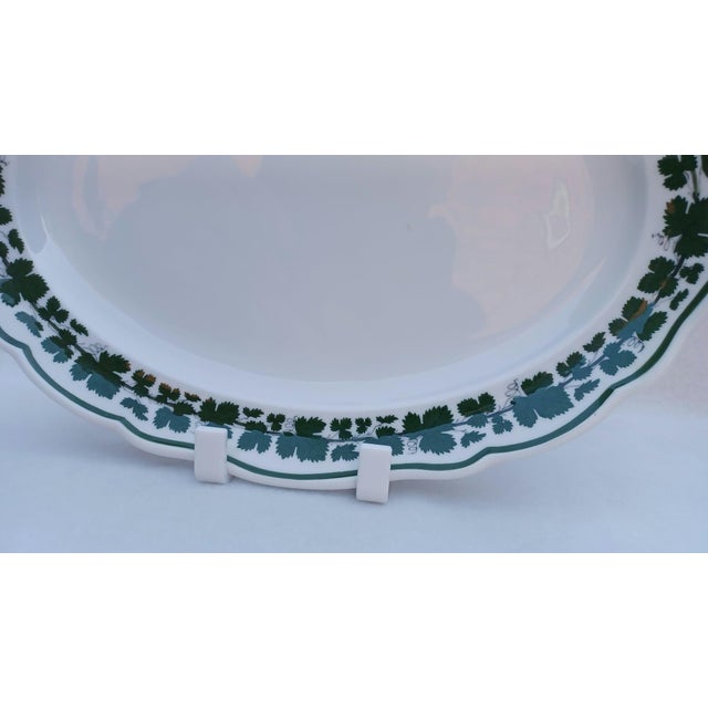 Mid-Century Modern Vintage Oval Porcelain Serving Platter in Vine Leaves Pattern from Meissen, 1960s For Sale - Image 3 of 9