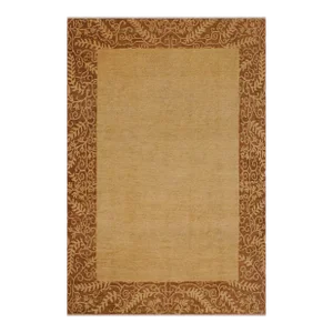 1980s Bohemian Ziegler Tan Brown Hand-Knotted Wool Rug - 8'10'' X 11'10''