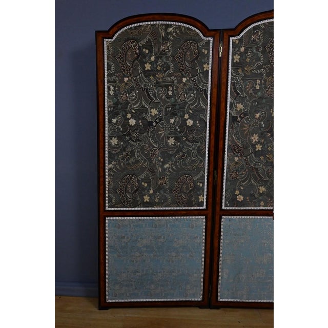 Fabric and Mahogany Screen, 1890s For Sale - Image 6 of 18