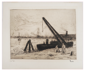 Maximilien Luce, Rotterdam, The Crane (Marine), 1890, Original Etching