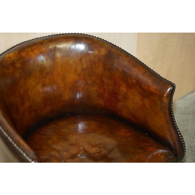 Set of Antique Carved Claw & Ball Tub Armchairs in the style of Thomas Chippendale, 1880 For Sale - Image 11 of 18