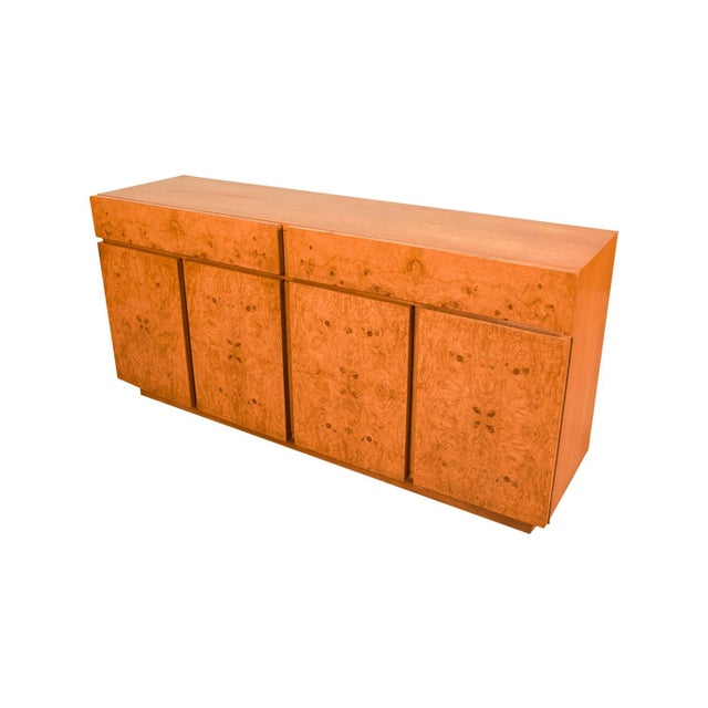 1970s 1970s Mid-Century Milo Baughman Style Burl Wood Sideboard For Sale - Image 5 of 12
