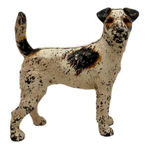 Vintage 1930s American Hubley Manufacturing Company Cast Iron Fox Terrier Dog Doorstop
