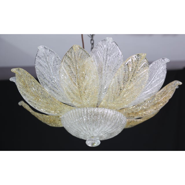 Glass Vintage Italian Murano Glass Amber and Trasparent Ceiling Light For Sale - Image 7 of 13