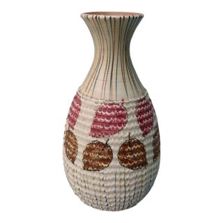Vintage Fanciullacci Complex Texture Glazed With Sgraffito With Leaves For Sale