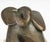 Bronze sculpture of an elephant on a marble base, 20th century, signed A.Pair. H: 13cm, W: 12cm, D: 8cm