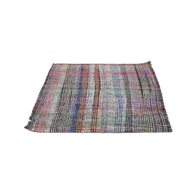 Vintage Small Turkish Rag Rug - 3`4″ X 4`5″ Ft For Sale - Image 4 of 6