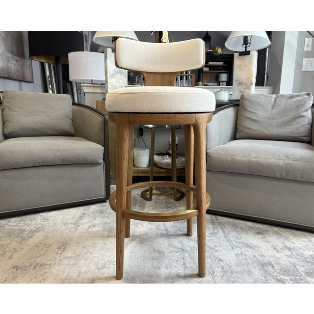 Rh Ligné High Back Swivel Bar Stool — Single For Sale - Image 15 of 18