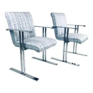 Chrome Armchairs by Directional - A Pair